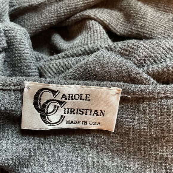 Carole Chrisrian Gray Lightweight Tee W/Ruffle Shoulder & Sleeve Boho Hippy S - Picture 4 of 6